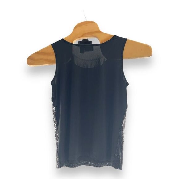 Chicos Addition Women's Sequin Night Out Dressy Sleeveless Tank Top Black Size 1 - Picture 2 of 3